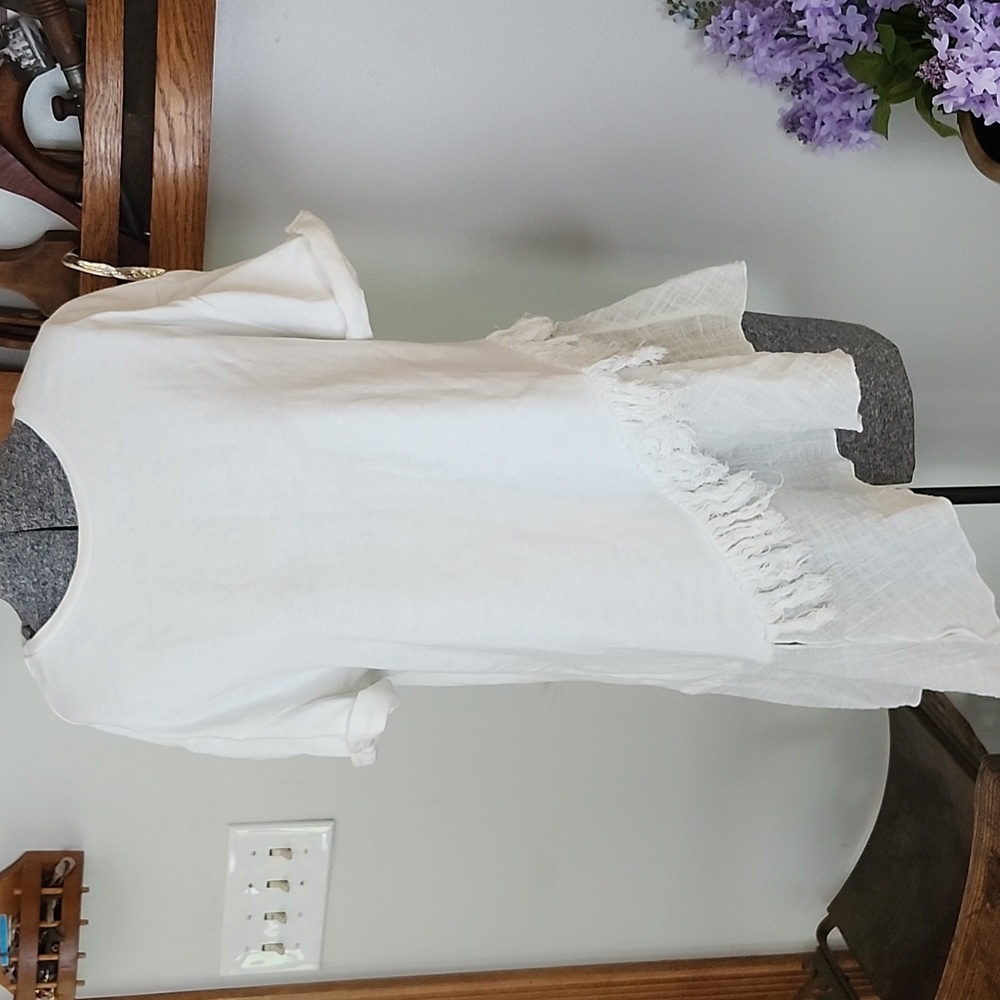 All:Row White Cotton Top Medium
